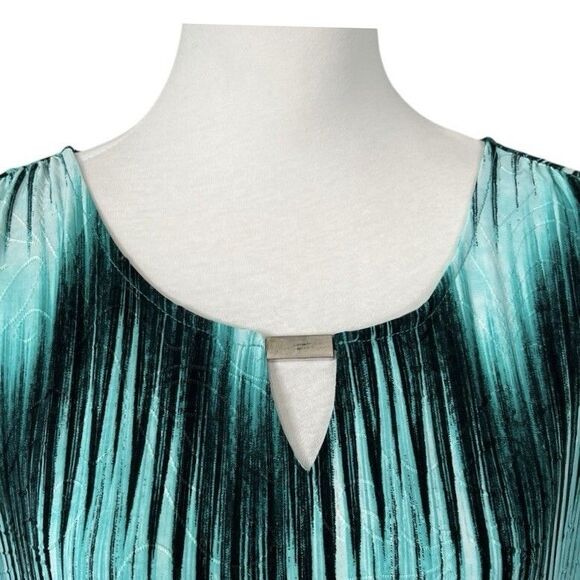 Notations Blouse Size L Green & Black Textured Layering Sleeveless Pullover Top - Picture 2 of 10